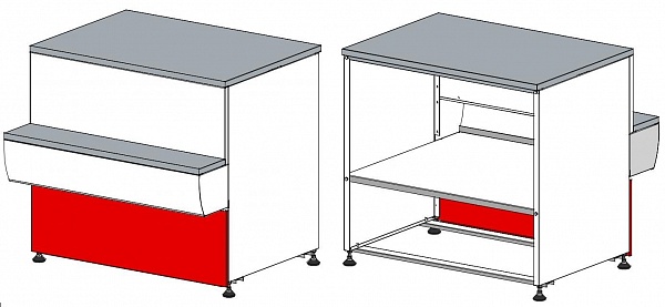 Прилавок "Таир" (неохлаждаемый)  (красный)-1