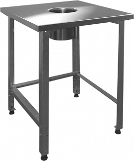 Стол для сбора отходов СПЛо 1500*600*860 отверстие для отходов d=170мм, обвязка с 3-х сторон-1