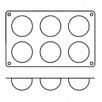 Форма сил.для зам.и вып. "Полусфера" 6 порц. d=70 h=35 мм