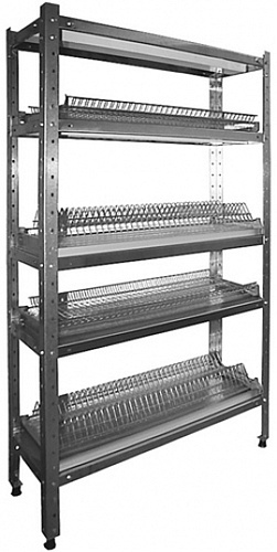 Стеллаж для сушки посуды СтПНп 1100*600*2000 4 полки перф. нерж. 0,8 мм,-1