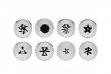 Набор кондитерских насадок[8шт]; сталь нерж.; D=17, H=30, L=115, B=60мм; металлич.