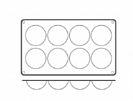 Форма кондитерская «Полусфера» [8ячеек]; силикон; D=60, H=30, L=295, B=175мм; кирпичн.