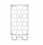 Форма кондитерская «Круг» мини-маффин[11ячеек}; силикон; D=50, H=28, L=295, B=175мм; кирпичн.