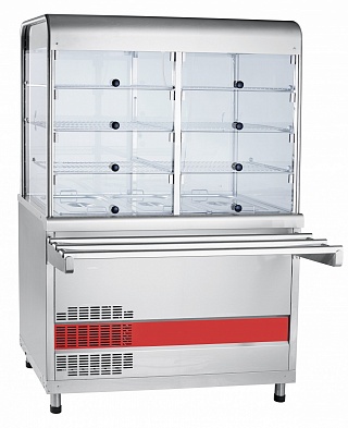 Прилавок-витрина холодильный ПВВ(Н)-70КМ-С-02-НШ с гастроемк. (1120 мм) столешница нерж. (21000011577)-1