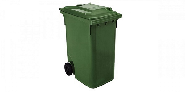 Контейнер для мусора на колесах 240 литров, зеленый-1