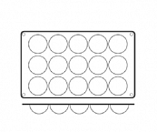 Форма кондитерская «Полусфера» [15ячеек]; силикон; D=50, H=25, L=295, B=175мм; кирпичн.